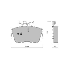 GT2i Club Avant remblokken voor MERCEDES BENZ C Klasse I (W202) 300 (MCV20_, MCV30_) 203pk 1993-03-01-2000-05-01 - GT-PC1610 - 3666618583440