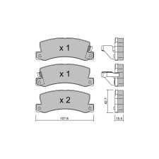 Pastiglie freno posteriori GT2i Club per LEXUS ES I (VCV10_, VZV21_) 300 (MCU10_) 223cv 1989-12-01-1997-12-01