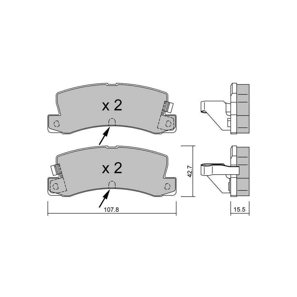 GT2i Club Rear brake pads for TOYOTA Corolla IV Liftback (_E9_) 3.5 V8 32V Turbo 354cv 1987-01-01-1997-04-01 - GT-PC1642 - 3666618583471