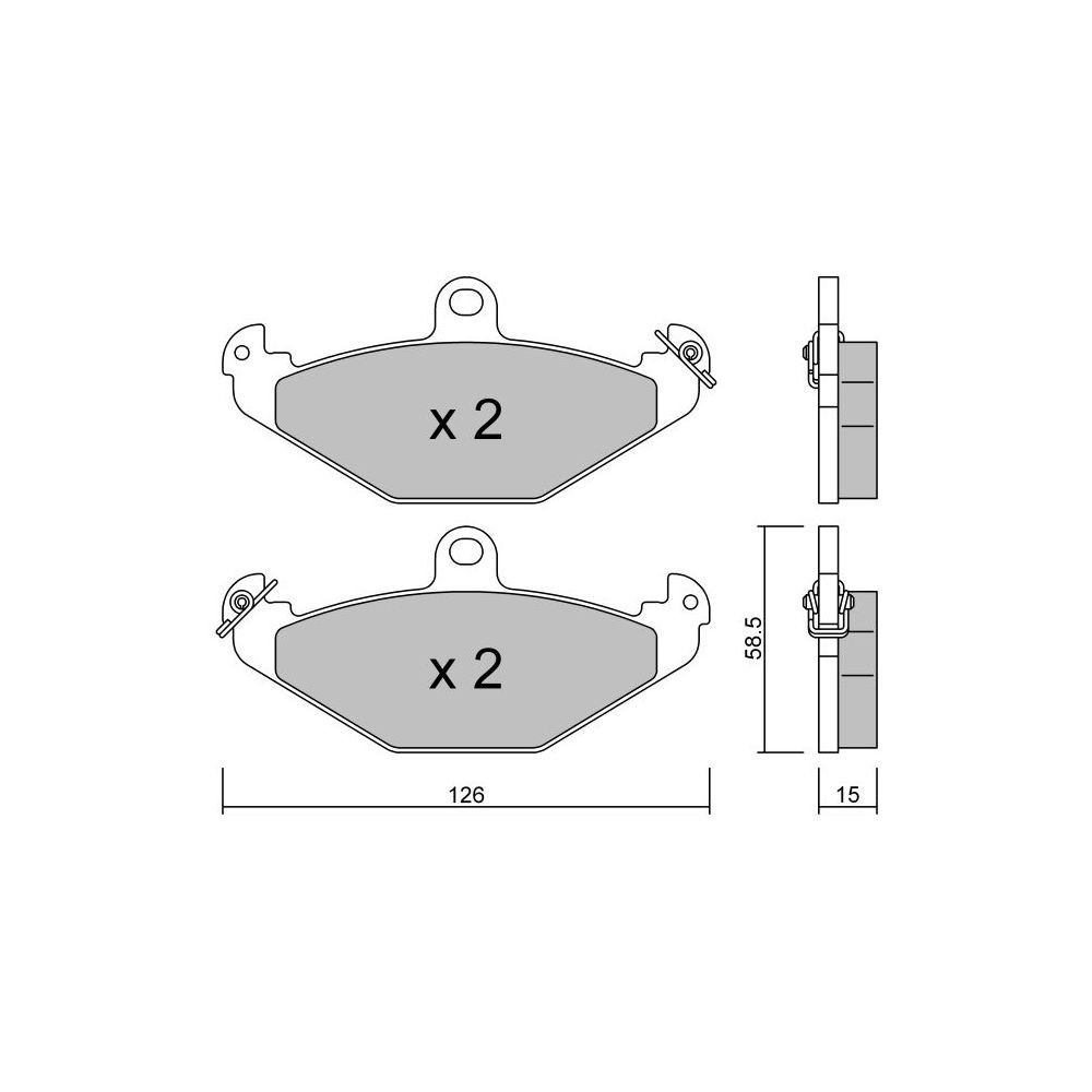 Plaquettes de frein GT2i Club Arrière pour RENAULT Safrane I (B54_) 1.8 GT3 275cv 1992-04-01-1996-10-01 - GT-PC1680 - 3666618583488