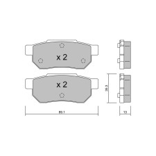 GT2i Club remblokken achter voor HONDA CRX II (ED, EE) 1.6 i 16V Vtec (EE8) 150pk 1987-10-01-1992-02-01 - GT-PC1730 - 3666618583518