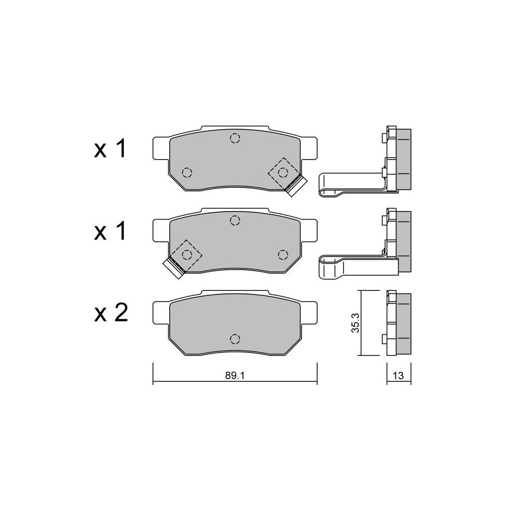 Plaquettes de frein GT2i Club Arrière pour HONDA Civic Crx (EG-EH) 1.6i 16V 160 hp 1992-98 - Etriers de frein Akebono  - GT-PC1731 - 3666618583525