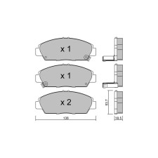 GT2i Club Voorremblokken voor ROVER 600 I (RH) 620 Ti Vitesse 200cv 1993-08-01-1999-06-01 - GT-PC1750 - 3666618583532