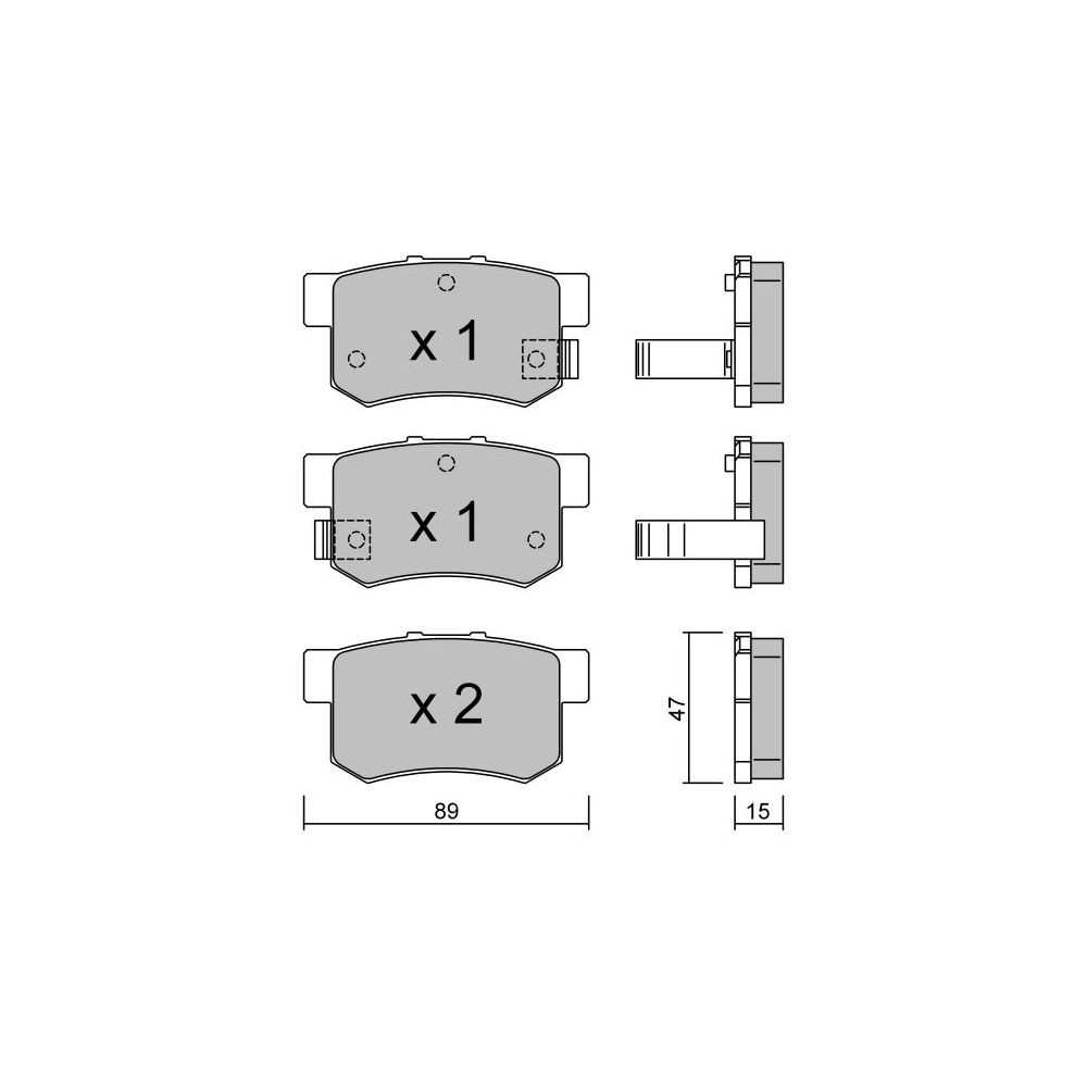 GT2i Club Rear brake pads for HONDA Civic (EP-EU) 2.0i 16V V-TEC Type R 2001-06 - Brake calipers Akebono  - GT-PC1760 - 3661768238189