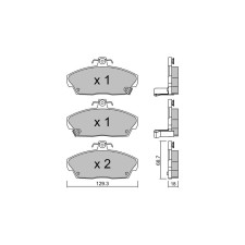 GT2i Club Front brake pads for LOTUS Elise 1.8i 16V 1995-21 - Brake calipers Girling