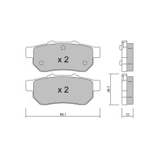 GT2i Club Rear brake pads for HONDA Civic VI Sedan (EJ, EK)/Ballade/Integra SJ 1.6 VTEC Type R 185cv 1994-01-01-2001-12-01