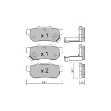 Plaquettes de frein GT2i Club Arrière pour HONDA Jazz IV (GE_, GG_, GP_) / Fit 3.9 4x4 183cv 2007-10-01-