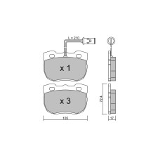 GT2i Club Avant remblokken voor LAND ROVER Range Rover I 4.3 Vogue LSE 4x4 203pk 1969-10-01-1996-04-01 - GT-PC1800 - 3666618583594