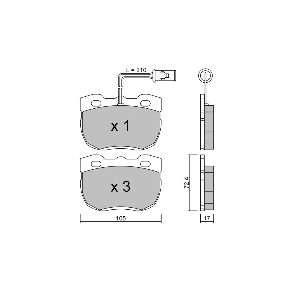 GT2i Club Avant remblokken voor LAND ROVER Range Rover I 4.3 Vogue LSE 4x4 203pk 1969-10-01-1996-04-01 - GT-PC1800 - 3666618583594