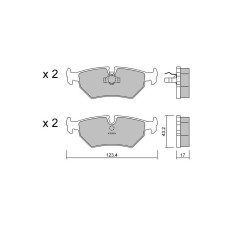 GT2i Club achterremblokken voor JAGUAR XJ II (XJ40, XJ81) 4.0 364 pk 1986-10-01-1994-11-01 - GT-PC1820 - 3666618583617