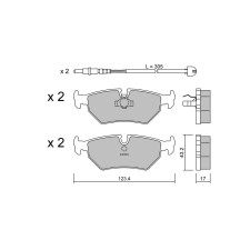 GT2i Club Rear brake pads for PEUGEOT 806 (221) 2.0 Turbo 147cv 1994-06-01-2002-08-01