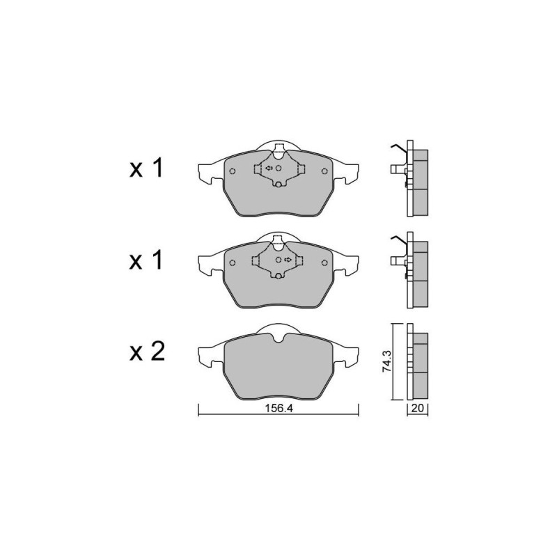 GT2i Club Avant remblokken voor AUDI A4 I (8D2, B5) 2.8 quattro 194pk 1994-11-01-2001-12-01 - GT-PC1881 - 3666618583655