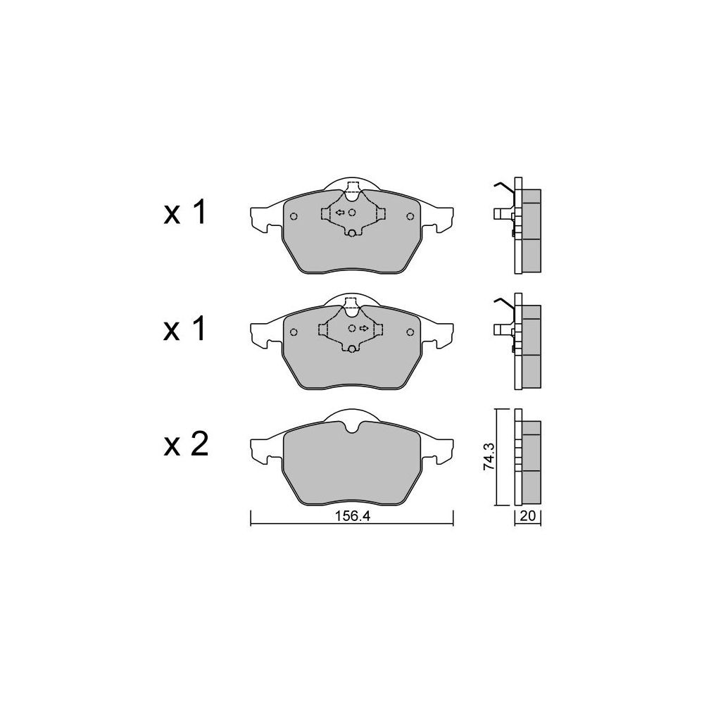 GT2i Club Avant remblokken voor AUDI A4 I (8D2, B5) 2.8 quattro 194pk 1994-11-01-2001-12-01 - GT-PC1881 - 3666618583655