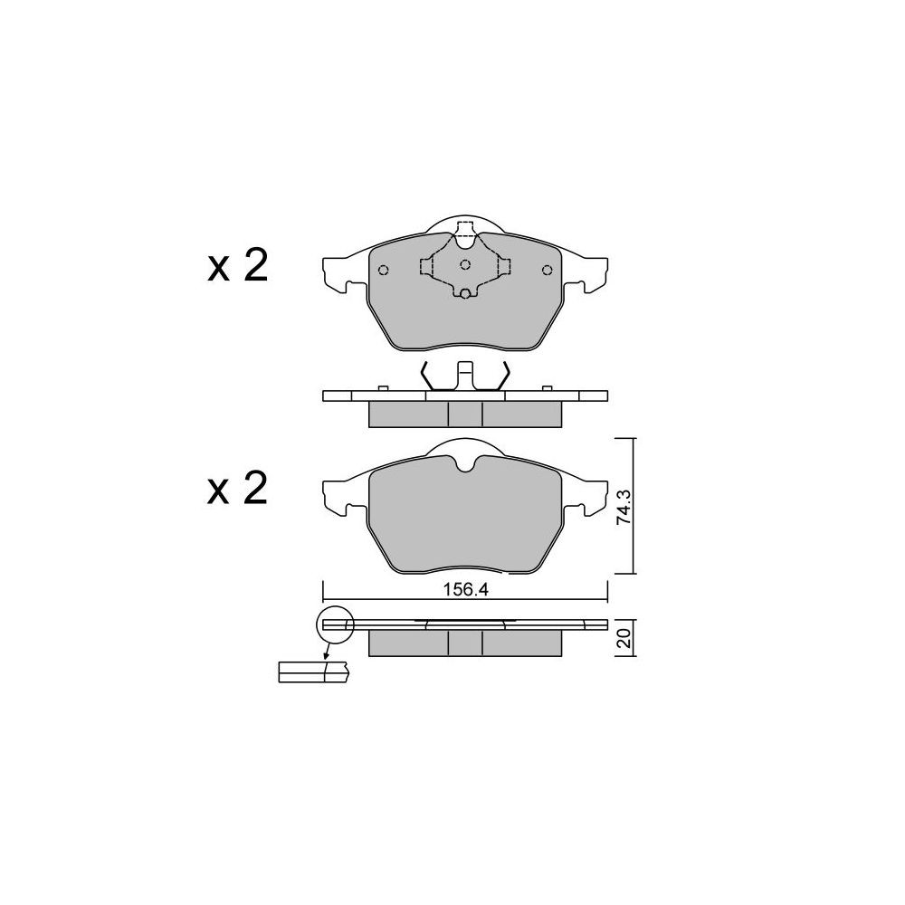 Plaquettes de frein GT2i Club Avant pour AUDI TT I (8N3) 1.8 T quattro 225cv 1998-10-01-2006-06-01 - GT-PC1882 - 3666618583662