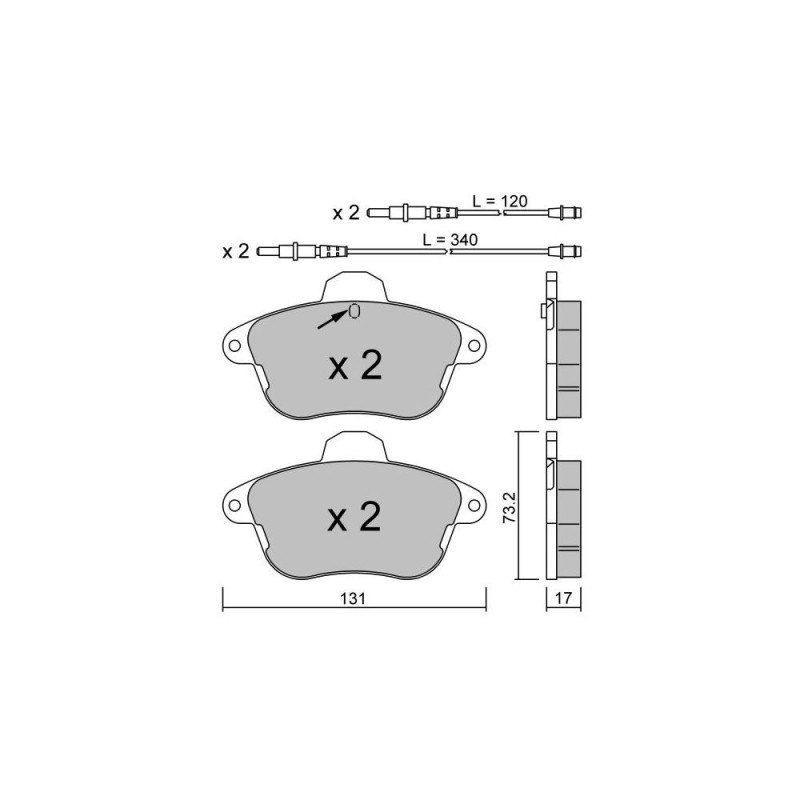 GT2i Club Avant remblokken voor CITROEN XM I (Y3) 3.0 V6 168pk 1989-05-01-1994-06-01 - GT-PC1911 - 3666618583716