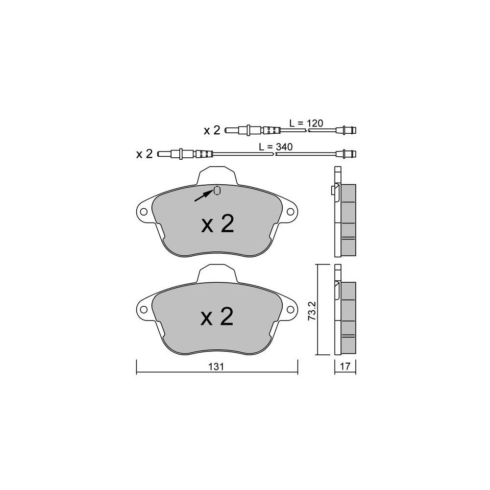 Plaquettes de frein GT2i Club Avant pour CITROEN XM I (Y3) 3.0 V6 168cv 1989-05-01-1994-06-01 - GT-PC1911 - 3666618583716