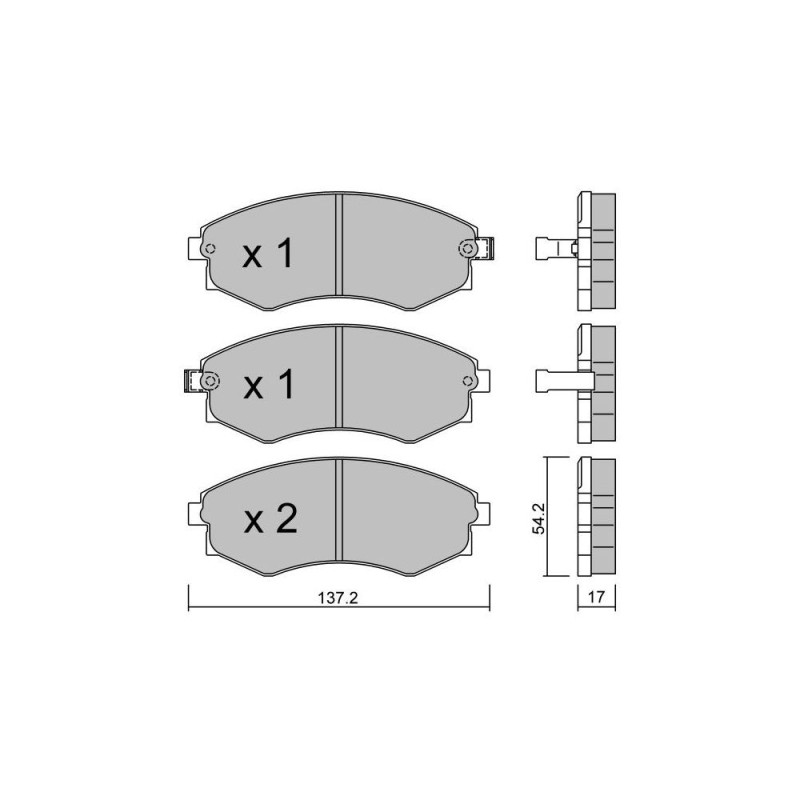 GT2i Club Avant remblokken voor KIA Magentis I (GD, MS)/ Optima/ Regal 2.5 V6 169pk 2001-05-01- - GT-PC1950 - 3666618583730