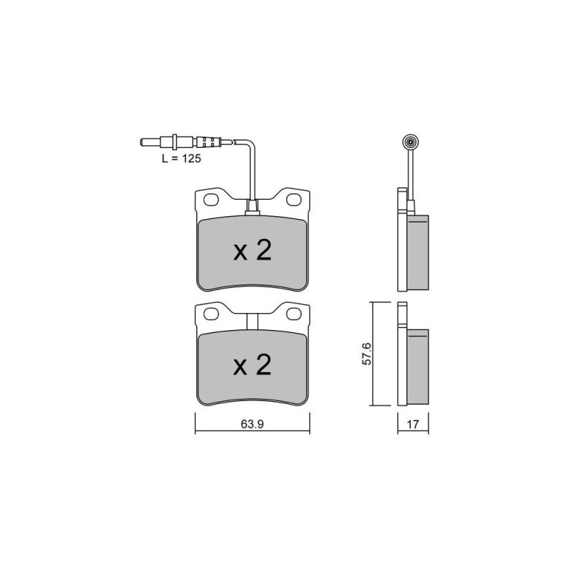 GT2i Club Achterremblokken voor PEUGEOT 605 (6B) 3.0 SV 24 200pk 1988-01-1999-09-01 - GT-PC1990 - 3666618583754