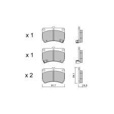 GT2i Club Front brake pads for MAZDA Demio (DW) 1.8 16V GT 128cv 1996-01-01-2003-07-01