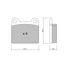 GT2i Club remblokken achter voor VOLVO 760 Kombi (704, 765) 2.3 AWD 266pk 1982-01-01-1992-07-01 - GT-PC2090 - 3666618583839