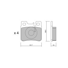 GT2i Club remblokken achter voor MERCEDES BENZ E-klasse I (W124) 500 E (124.036) 327 pk 1985-01-1995-06-01 - GT-PC2120 - 3666618583860