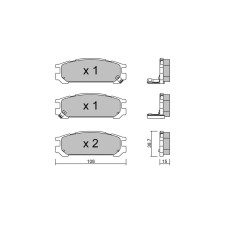GT2i Club Rear brake pads for SUBARU Legacy I SW (BC, BJF) 3.3 i 24V 4WD (CXW) 230cv 1989-01-01-1994-07-01