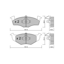 GT2i Club Avant remblokken voor SEAT Cordoba I (6K1, 6K2) 1.4 i 16V 101pk 1993-02-01-2002-10-01 - GT-PC2151 - 3666618583877
