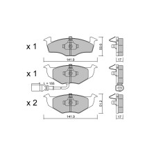Pastiglie freno anteriori GT2i Club per VOLKSWAGEN Polo V Sedan (9A4, 9A2, 9N2, 9A6) 530 d 184cv 2002-09-01-