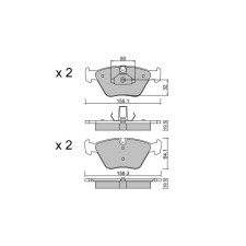 Pastiglie freno anteriori GT2i Club per BMW 3 IV Cabrio (E46) M3 361cv 2000-04-01-2007-12-01