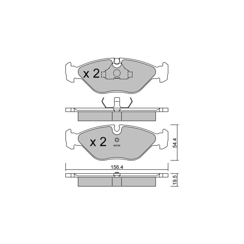 GT2i Club Avant remblokken voor SAAB 9000 2.3 225pk 1985-04-01-1998-12-01 - GT-PC2180 - 3666618583938