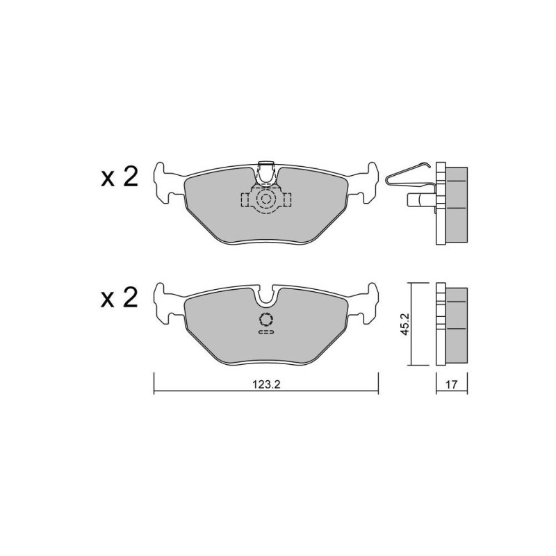Plaquettes de frein GT2i Club Arrière pour BMW Serie 3 (E36) M3 3.0i, 3.2i 1991-98 - Etriers de frein Ate  - GT-PC2190 - 3661768552650