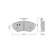 GT2i Club Avant remblokken voor AUDI A4 I (8D2, B5) 1.8 quattro 126pk 1994-11-01-2001-12-01 - GT-PC2240 - 3666618583952