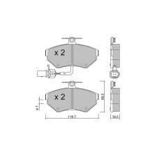 GT2i Club Avant remblokken voor AUDI A4 I Avant (8D5, B5) 2.0 131pk 1994-11-01-2003-05-01 - GT-PC2242 - 3666618583976