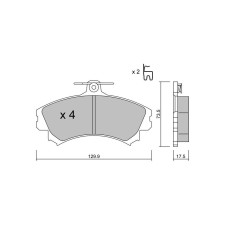 GT2i Club Avant remblokken voor SMART Forfour I (454) 1.5 (454.032) 123pk 2004-01-01-2006-06-01 - GT-PC2251 - 3666618583990