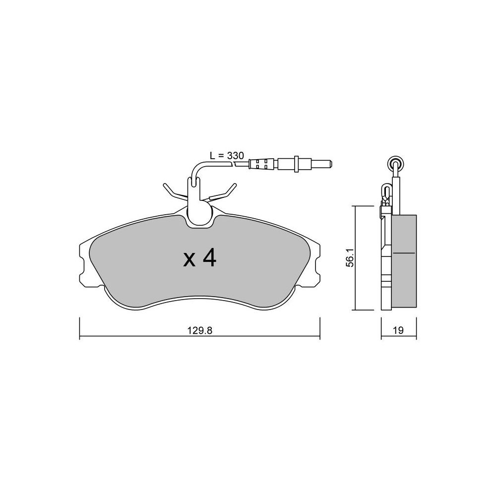GT2i Club Avant remblokken voor PEUGEOT 306 1.8i 16V, 2.0 HDi, 2.0i 16V 132 pk 1997-02 - Girling remklauwen - GT-PC2260 - 3661768552667
