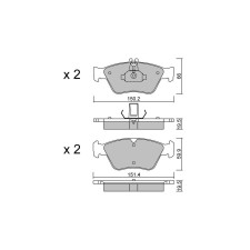 GT2i Club Avant remblokken voor MERCEDES BENZ C-klasse I (W202) C 280 (202.029) 198 pk 1993-03-01-2000-05-01 - GT-PC2280 - 3666618584027