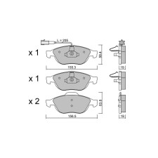 GT2i Club Front brake pads for ALFA ROMEO 156 Sportwagon (932_) 2.0 JTS (932AXA) 166cv 1997-02-01-2006-05-01