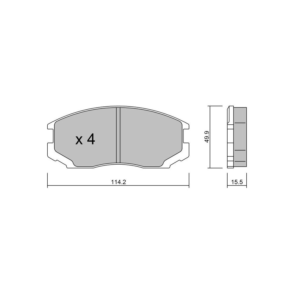 GT2i Club Front brake pads for MITSUBISHI Mirage IV Hatchback (CJ_A, CL_A) 1.8 147cv 1991-10-01-1999-08-01 - GT-PC2300 - 3666618584058