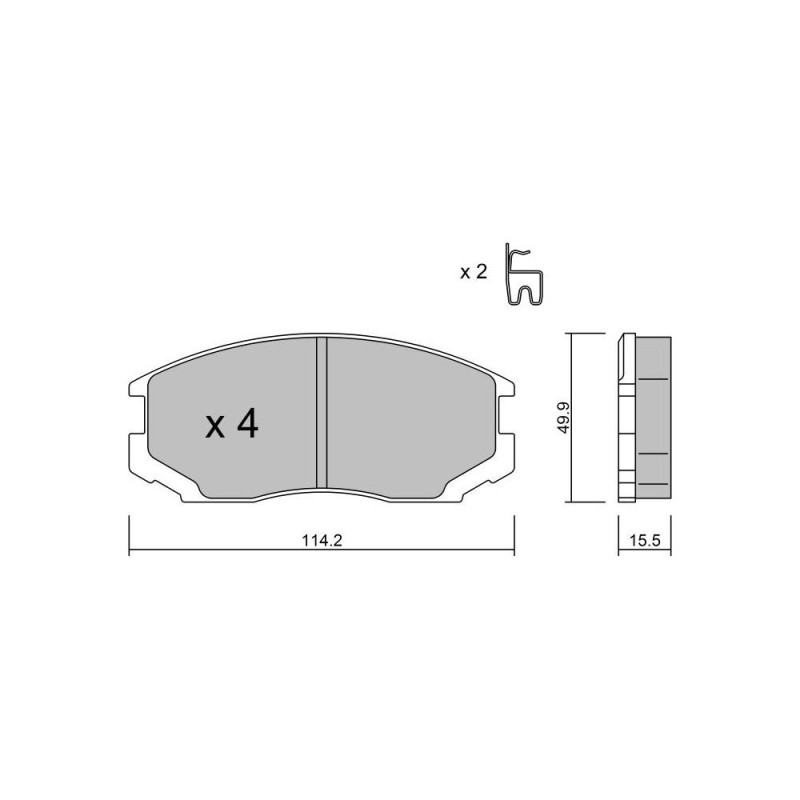 GT2i Club Avant remblokken voor MITSUBISHI Lancer VI (CJ-CP_) EVO VI (CP9A) 282pk 1995-09-01-2003-08-01 - GT-PC2301 - 3666618584065