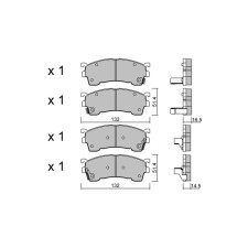 Plaquettes de frein GT2i Club Avant pour MAZDA 626 IV (GE) / Cronos 2.5 24V 168cv 1991-08-01-1997-06-01