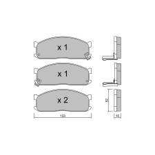 GT2i Club Avant remblokken voor KIA Bongo MPV / Space wagon 1.6 i 16V 4x4 111pk 2003-10-01- - GT-PC2411 - 3666618584126