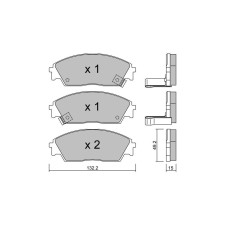 Pastiglie freno anteriori GT2i Club per HONDA Civic IV Hatchback (EC, ED, EE) 1.6 i 16V Vtec (EE9) 150cv 1987-09-01-1991-12-01