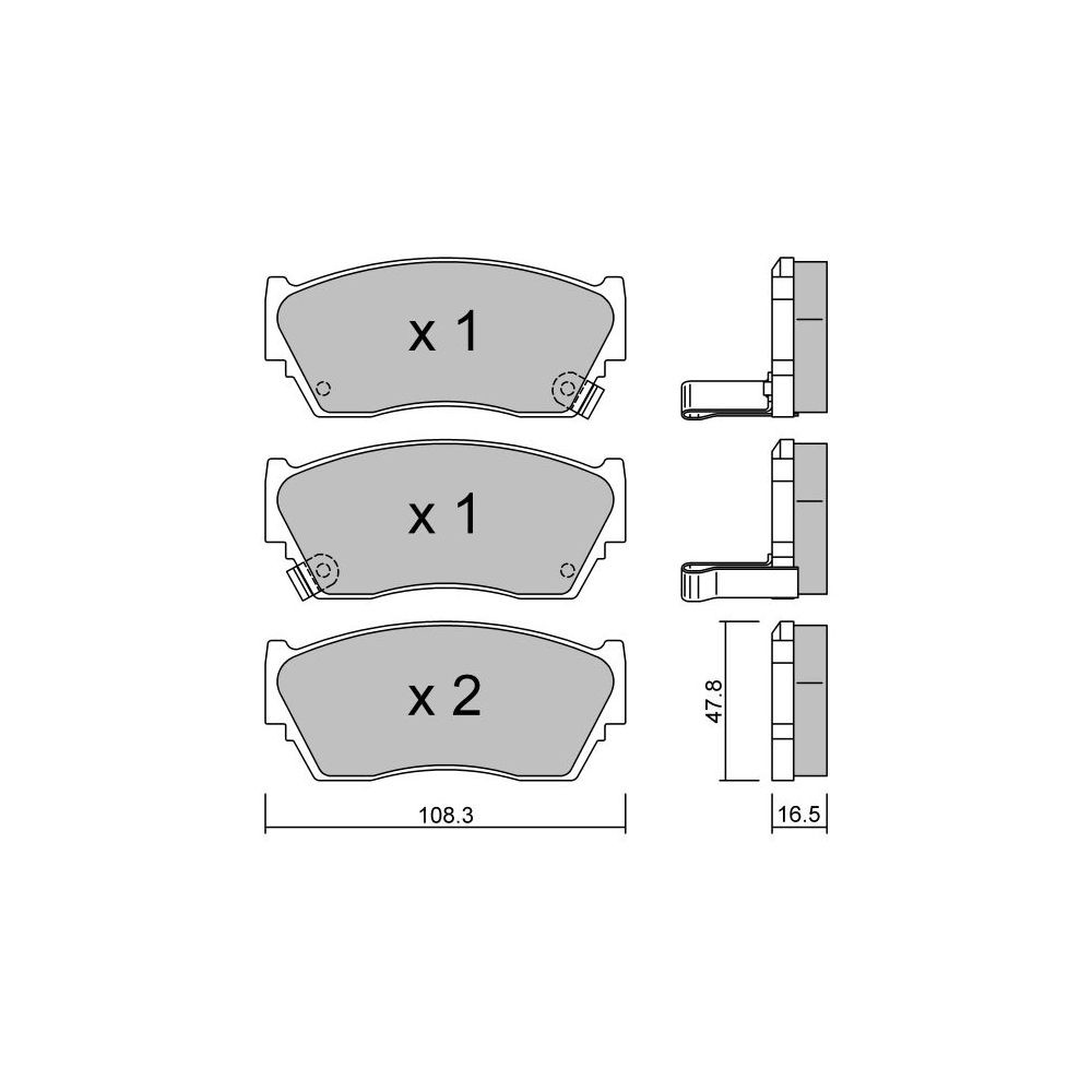 GT2i Club Front brake pads for NISSAN Sunny V (N14)/Pulsar/Sentra 1.6i 112cv 1990-05-01-1996-12-01 - GT-PC2551 - 3666618584188