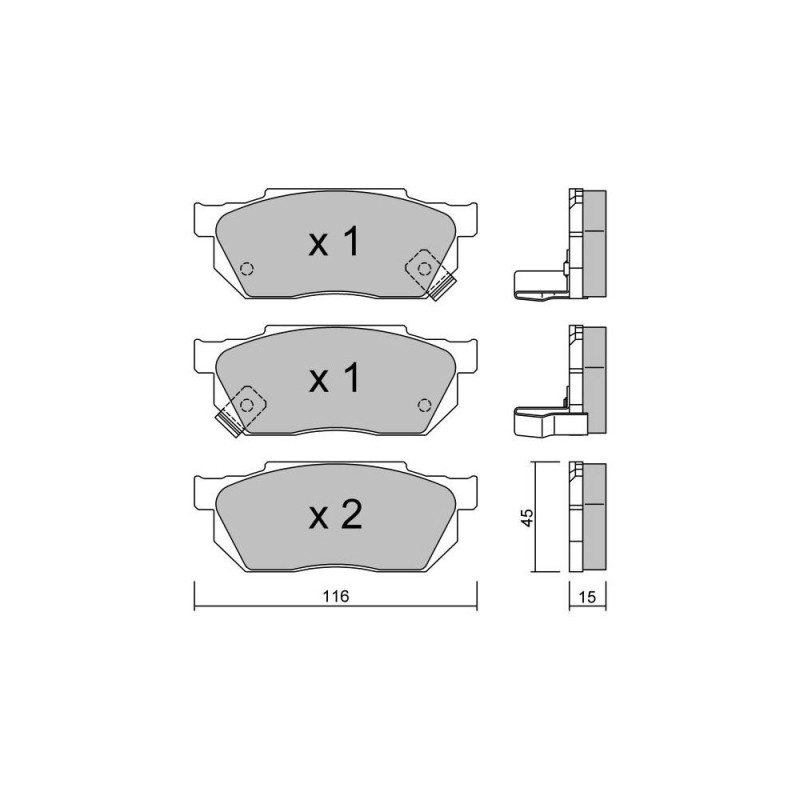 GT2i Club Avant remblokken voor HONDA CRX I (AF, AS) 1.6 i 16V (AS) 126pk 1983-10-01-1987-10-01 - GT-PC2561 - 3666618584201