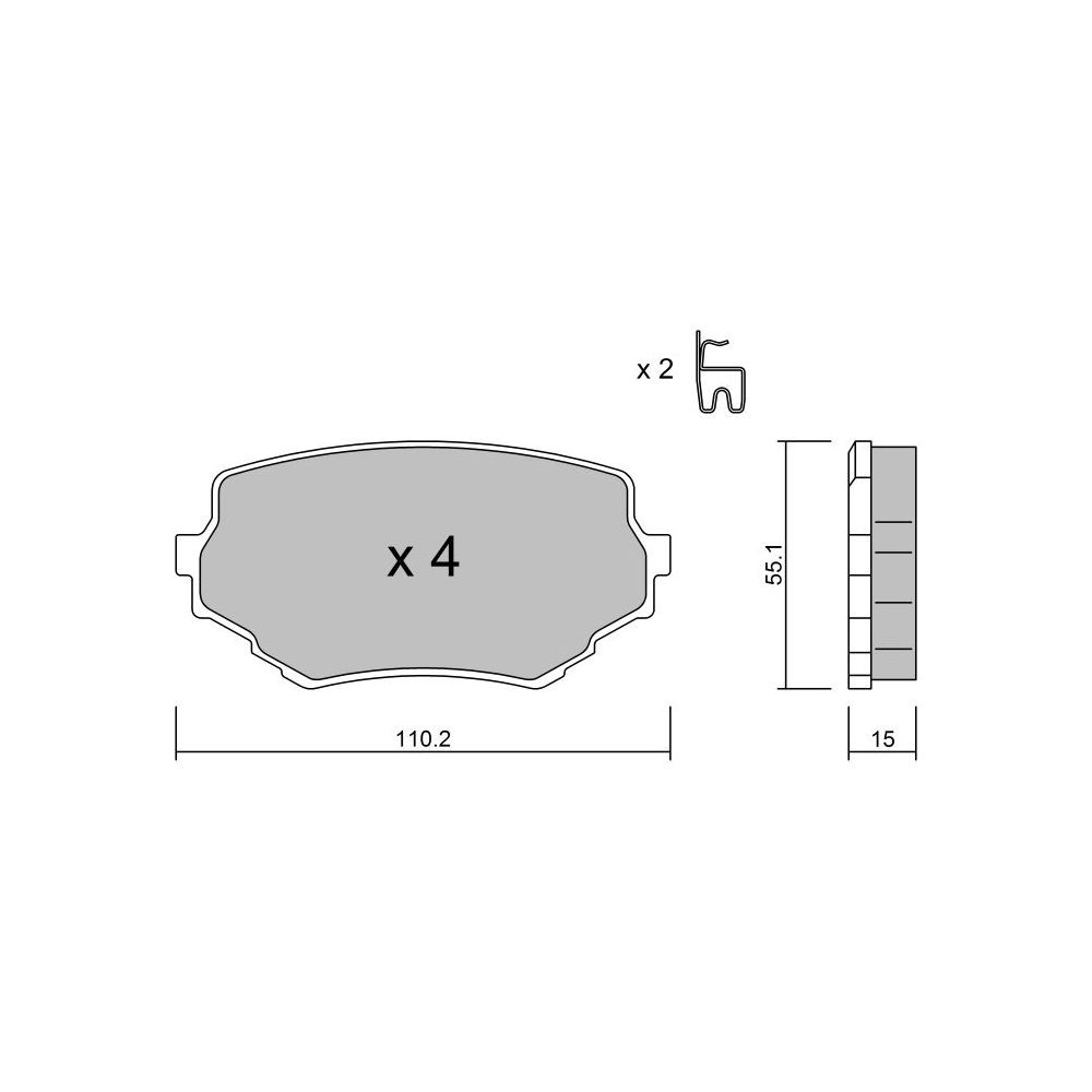 GT2i Club Front brake pads for SUZUKI Vitara I (ET, TA, TD)/ Escudo 2.5 V6 24V 4WD (FT) 161cv 1988-07-01-2002-12-01 - GT-PC2580 - 3666618584225