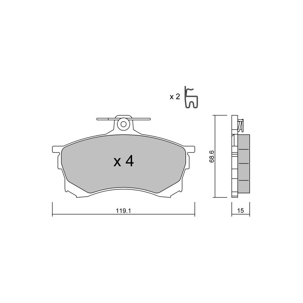 GT2i Club Avant remblokken voor MITSUBISHI Carisma (DA_) 3.2 GTA (937.AXL1B) 260pk 1995-05-01-2006-06-01 - GT-PC2590 - 3666618584232