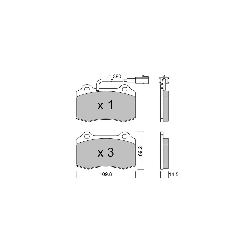 GT2i Club Rear brake pads for MASERATI Quattroporte V 4.7 GT S 451cv 2004-03-01- - GT-PC2608 - 3666618584287