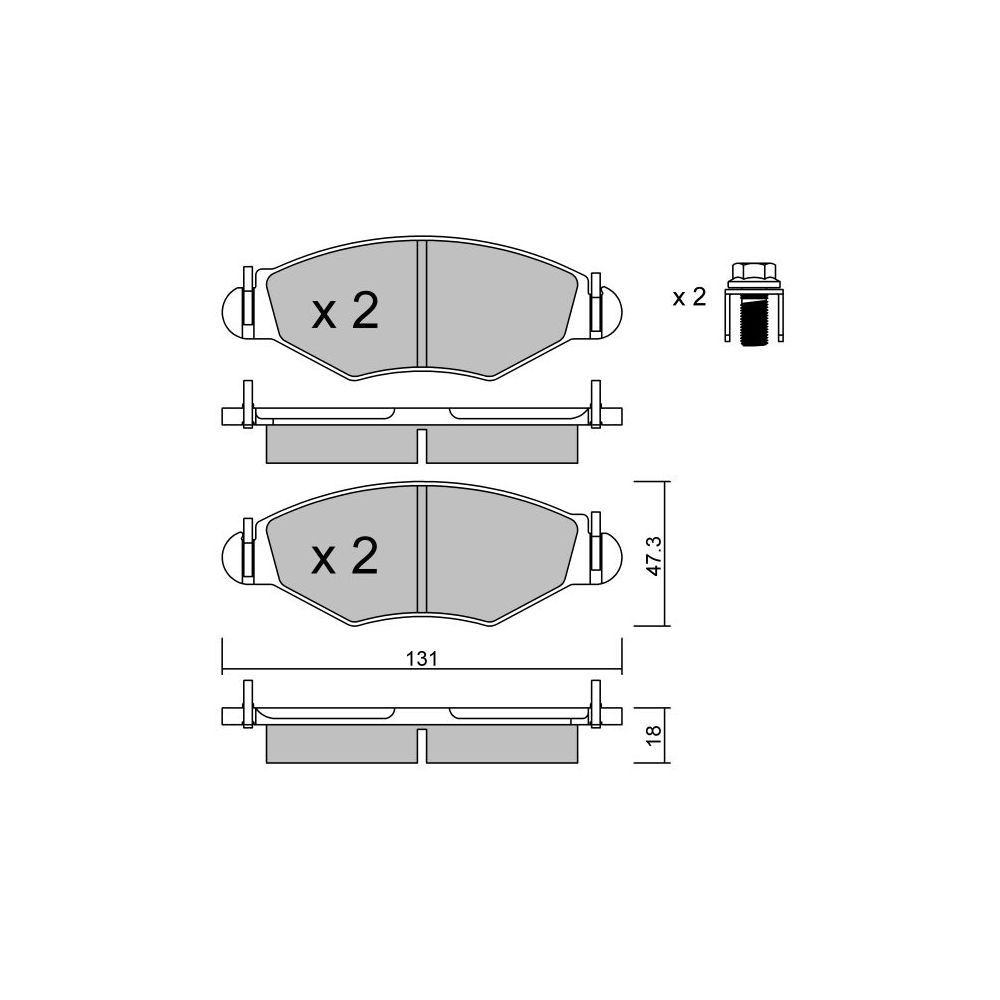 GT2i Club Avant remblokken voor PEUGEOT 206 1.1i, 1.4i, 1.6i, 1.9 D 1998-08 - Bosch remklauwen - GT-PC2630 - 3661768552698