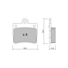 GT2i Club remblokken achter voor MERCEDES BENZ C-klasse I (W202) C 230 (202.023) 150 pk 1993-03-01-2000-05-01 - GT-PC2640 - 3666618584355
