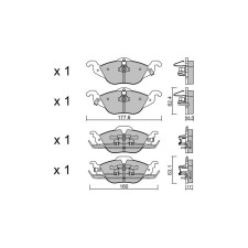 Pastiglie freno anteriori GT2i Club per OPEL Astra G Cabrio (T98) 1.8 16V (F67) 126cv 1998-05-01-2005-10-01